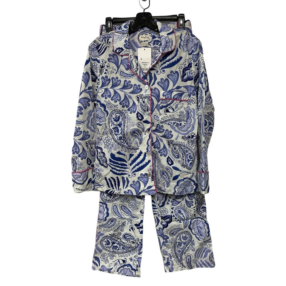 The Lazy Poet Emma Persian Blue Cotton Pajama Set Size Small New with tags